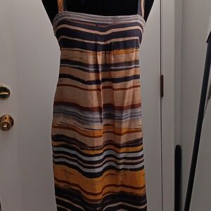 Hache Striped Sundress in Black and Brown Tones